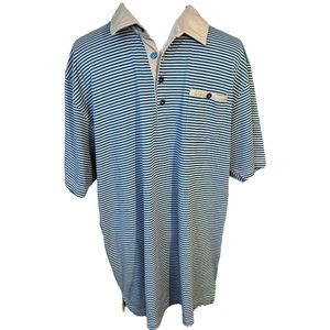 Travis Mathew Blue and White Polo